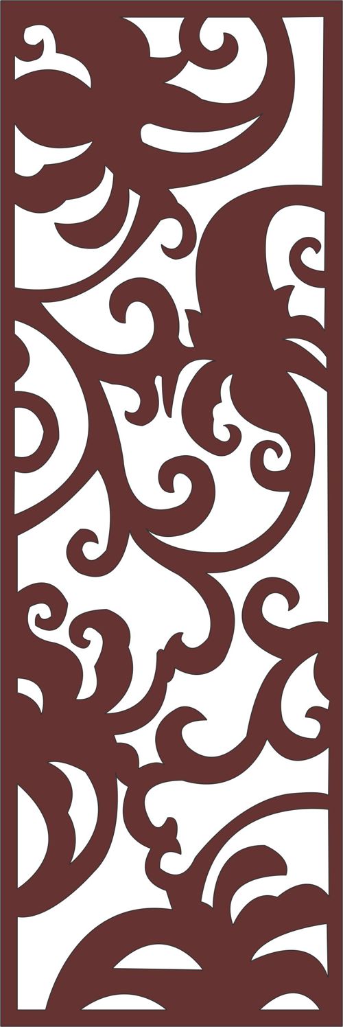 طرح صفحه نمایش اتاق نشیمن گلدار درز پانل cnc برش لیزر - living room screen floral seamless panel cnc laser cutting - برای دستگاه CNC چوب و لیزر (سی ان سی)