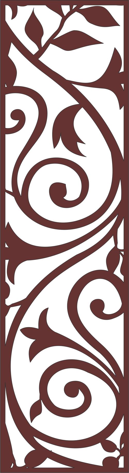 طرح پرده اتاق نشیمن گل الگوی گلدار برش لیزری cnc - living room screen floral seamless pattern cnc laser cutting - برای دستگاه CNC چوب و لیزر (سی ان سی)
