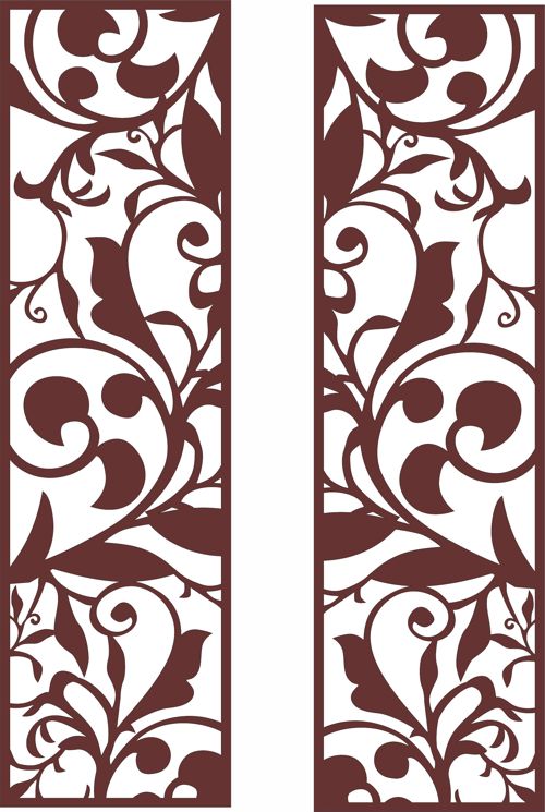 طرح الگوی درز گلدار اتاق نشیمن برای برش لیزری - living room screen floral seamless pattern for laser cutting - برای دستگاه CNC چوب و لیزر (سی ان سی)