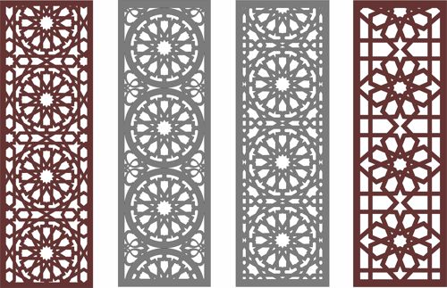 طرح مجموعه پانل‌های درز صفحه اتاق نشیمن برای برش لیزری - living room screen seamless panels collection for laser cut ve - برای دستگاه CNC چوب و لیزر (سی ان سی)