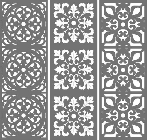 طرح الگوی گل کباب گلدار اتاق نشیمن لیزر - living room seamless floral grill pattern for laser cutting - برای دستگاه CNC چوب و لیزر (سی ان سی)