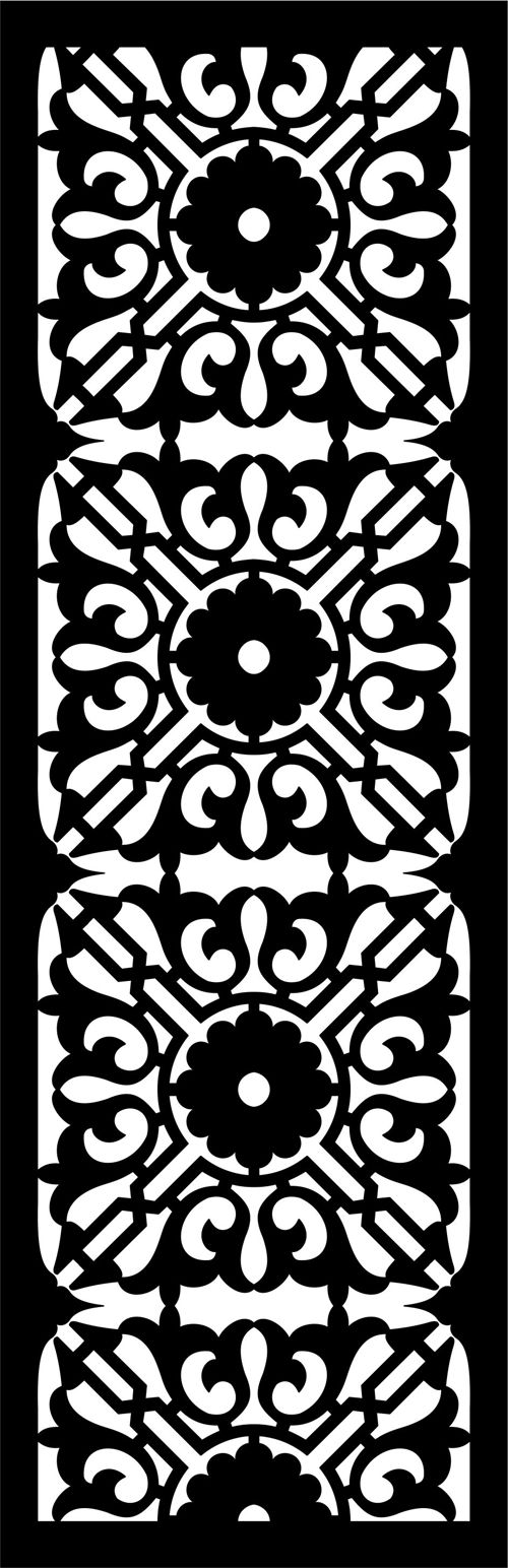 طرح هنر گل روی پرده گلدار اتاق نشیمن برای برش لیزری - living room seamless floral screen art for laser cutting - برای دستگاه CNC چوب و لیزر (سی ان سی)