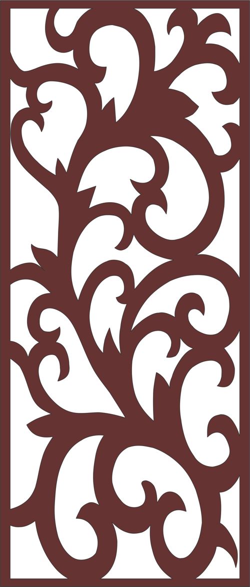 طرح اتاق نشیمن درز گلدار برای برش لیزری شیشه - living room seamless floral screen for laser cut ve - برای دستگاه CNC چوب و لیزر (سی ان سی)