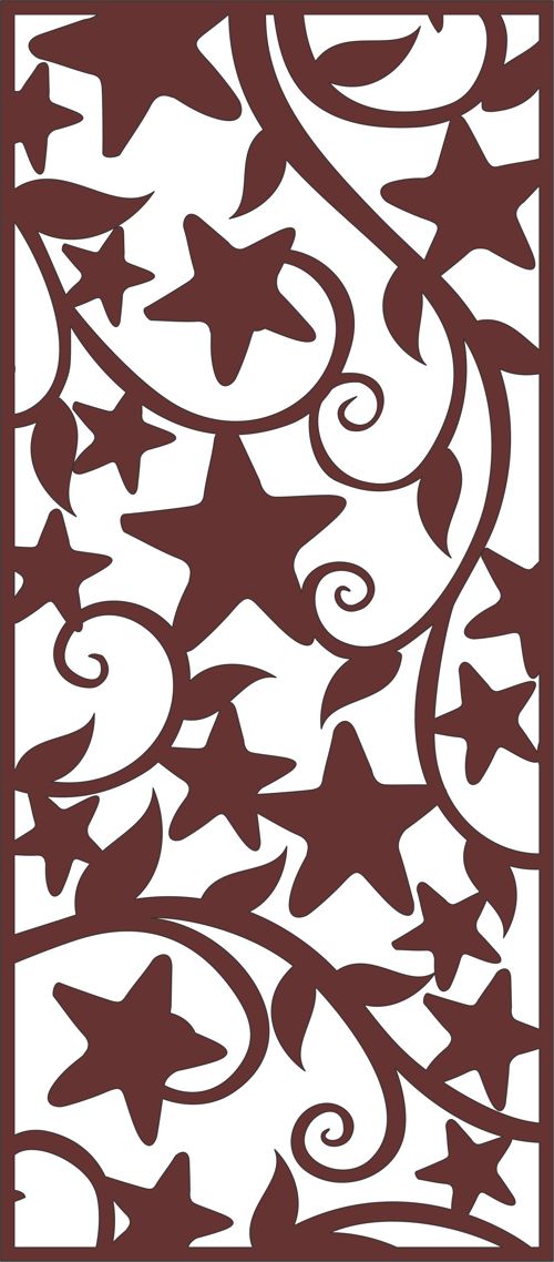 طرح پرده گلدار ستاره اتاق نشیمن برای برش لیزری - living room star seamless floral screen for laser cut ve - برای دستگاه CNC چوب و لیزر (سی ان سی)