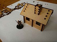 طرح کلبه چوبی برای میز بازی میلی‌متری با برش لیزری، طرح قالب - log cabin for 28mm tabletop gaming laser cut design template - برای دستگاه CNC چوب و لیزر (سی ان سی)