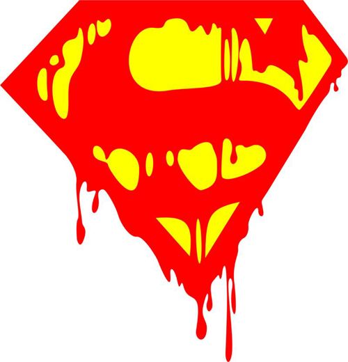 طرح لوگوی سوپرمن خونریزی برچسب - logo superman bleeding sticker - برای دستگاه CNC چوب و لیزر (سی ان سی)