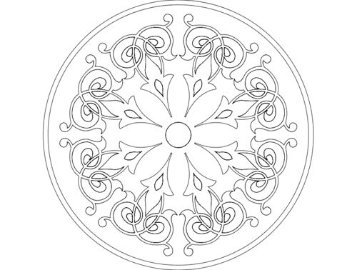 طرح ماندالا تزئین - mandala 4 ornament - برای دستگاه CNC چوب و لیزر (سی ان سی)