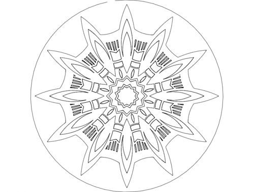طرح ماندالا تزئین - mandala 7 ornament - برای دستگاه CNC چوب و لیزر (سی ان سی)