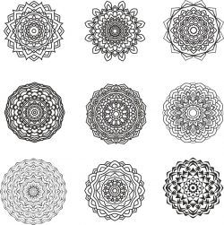 طرح مجموعه طرح ماندالا برای چاپ یا حکاکی لیزری - mandala design set for print or laser engraving machines - برای دستگاه CNC چوب و لیزر (سی ان سی)