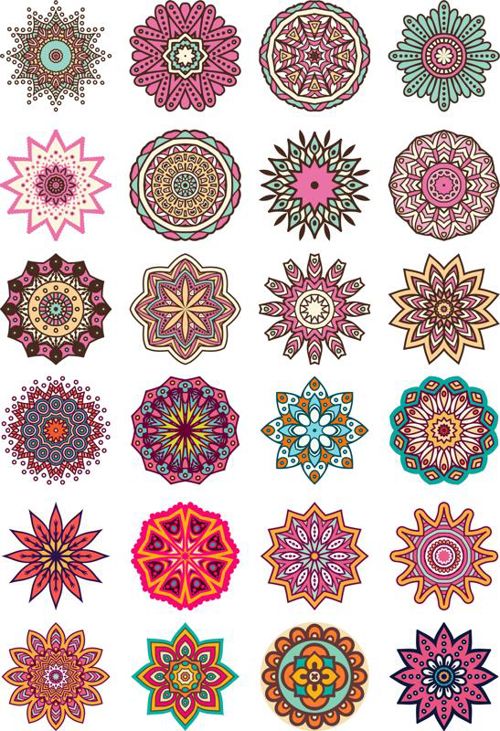 طرح ماندالا گل تزئین - mandala floral ornament ve - برای دستگاه CNC چوب و لیزر (سی ان سی)