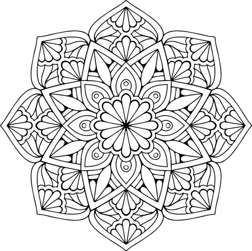 طرح ماندالا گل ستاره تزئین - mandala floral star ornament ve - برای دستگاه CNC چوب و لیزر (سی ان سی)