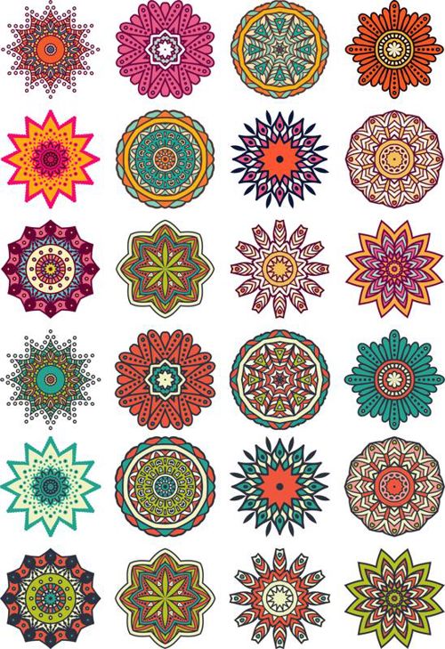 طرح ماندالا گل موتیف تزئین - mandala flower motif ornament ve - برای دستگاه CNC چوب و لیزر (سی ان سی)