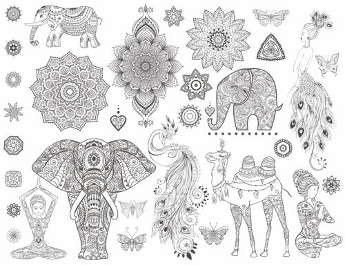 طرح ماندالا تزئینی مجموعه - mandala ornamental set ve - برای دستگاه CNC چوب و لیزر (سی ان سی)
