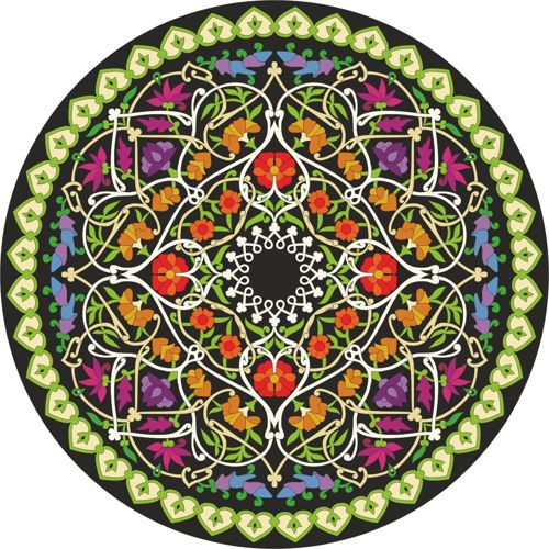 طرح ماندالا تزئین - mandala ornament ve - برای دستگاه CNC چوب و لیزر (سی ان سی)