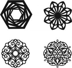 طرح ماندالا سیلوئت برای برش لیزر پلاسما - mandala silhouette for laser cut plasma ve - برای دستگاه CNC چوب و لیزر (سی ان سی)