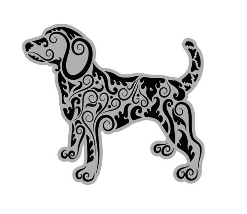 طرح سگ به سبک ماندالا برای برش لیزری - mandala style dog for laser cut ve - برای دستگاه CNC چوب و لیزر (سی ان سی)