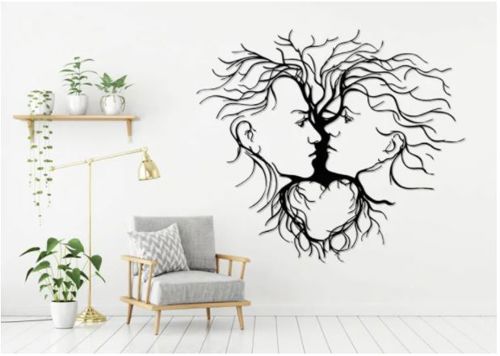 طرح دکوری دیواری مرد و زن عاشق man with woman love wall decor 