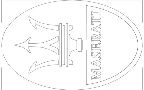 طرح لوگوی مازراتی - maserati logo - برای دستگاه CNC چوب و لیزر (سی ان سی)