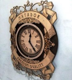 طرح ساعت دیواری ماتادور برای برش لیزری cnc - matador wall clock for laser cut cnc - برای دستگاه CNC چوب و لیزر (سی ان سی)