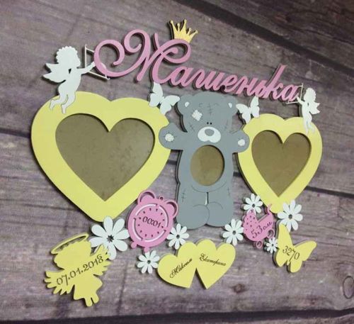 طرح قاب عکس متریک ماشا برای برش لیزری قاب - metric masha photo frame for laser cutting ve - برای دستگاه CNC چوب و لیزر (سی ان سی)