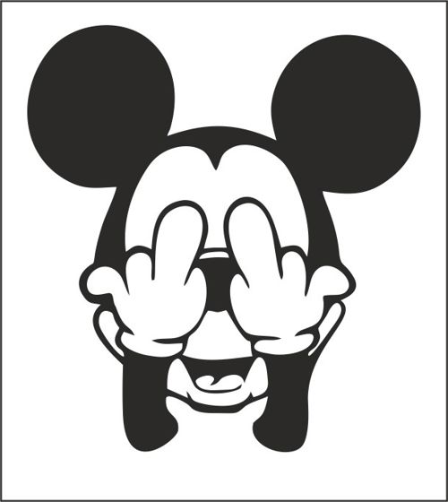 طرح برچسب میکی موس برای برش لیزری - mickey sticker for laser cut ve - برای دستگاه CNC چوب و لیزر (سی ان سی)