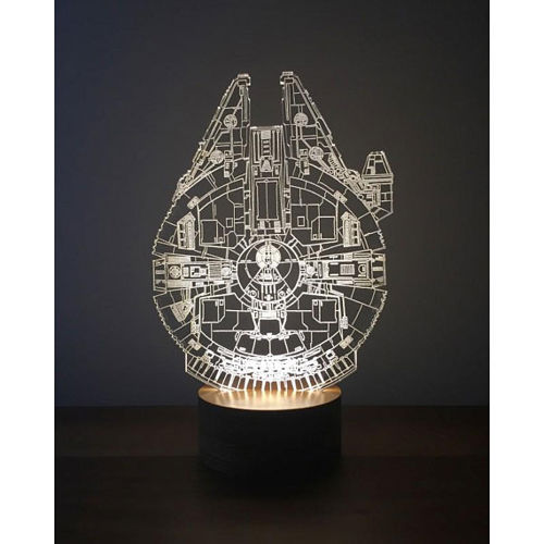 طرح قالب لامپ سه بعدی میلنیوم فالکون - millenium falcon 3d lamp template ve - برای دستگاه CNC چوب و لیزر (سی ان سی)