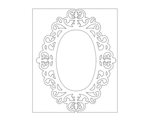 طرح آینه - mirror 04 - برای دستگاه CNC چوب و لیزر (سی ان سی)