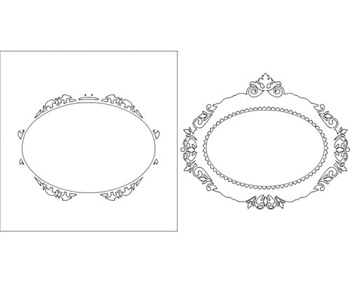 طرح قاب آینه 0 - mirror frame 05 - برای دستگاه CNC چوب و لیزر (سی ان سی)