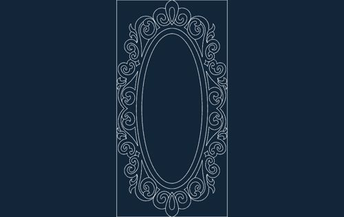 طرح قاب آینه 0 - mirror frame 051 - برای دستگاه CNC چوب و لیزر (سی ان سی)