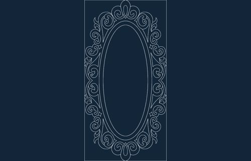 طرح قاب آینه 0 7 - mirror frame 057 - برای دستگاه CNC چوب و لیزر (سی ان سی)