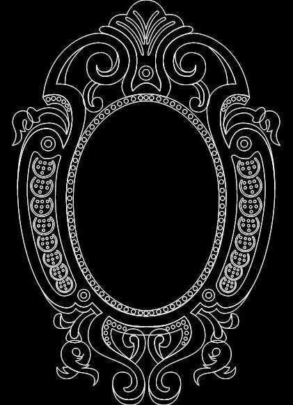 طرح قاب آینه 0 4 - mirror frame 0554 - برای دستگاه CNC چوب و لیزر (سی ان سی)