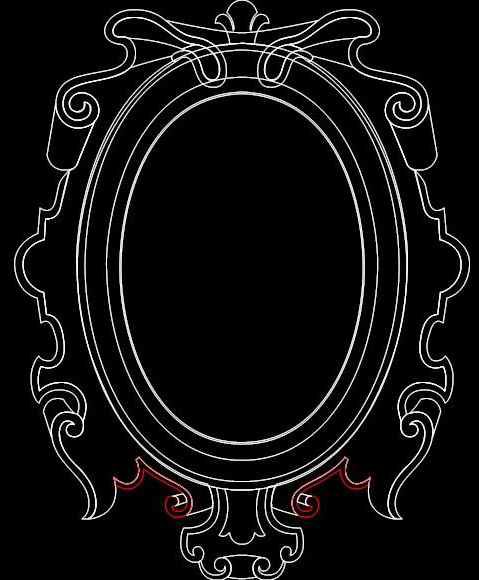طرح قاب آینه 0 6 - mirror frame 0556 - برای دستگاه CNC چوب و لیزر (سی ان سی)