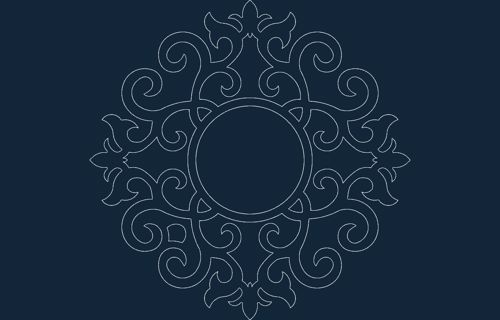 طرح قاب آینه‌ای گرد - mirror frame round 55 - برای دستگاه CNC چوب و لیزر (سی ان سی)