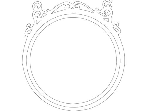 طرح قاب آینه گرد - mirror frame round - برای دستگاه CNC چوب و لیزر (سی ان سی)