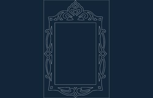 طرح قاب آینه ساده - mirror frame simple - برای دستگاه CNC چوب و لیزر (سی ان سی)