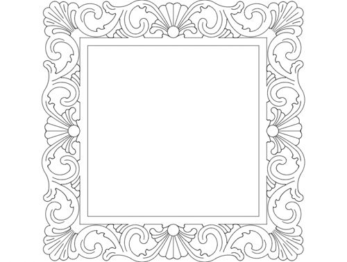 طرح قاب آینه مربع - mirror frame square - برای دستگاه CNC چوب و لیزر (سی ان سی)