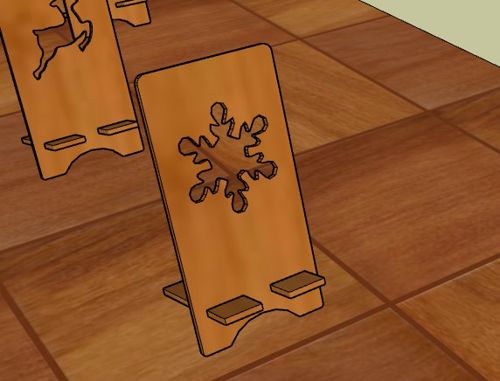 طرح پایه نگهدارنده گوشی موبایل طرح کریسمس چوبی دانه برف پایه موبایل لیزر - mobile phone holder christmas wood snowflakes mobile stand laser cut - برای دستگاه CNC چوب و لیزر (سی ان سی)