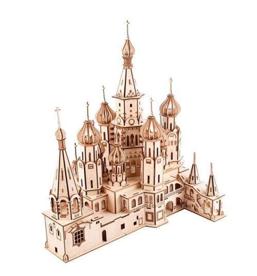 طرح مدل کلیسای سنت باسیلز ساخته شده از چوب برای برش لیزر - model of st basils cathedral made of wood for laser cutting ve - برای دستگاه CNC چوب و لیزر (سی ان سی)