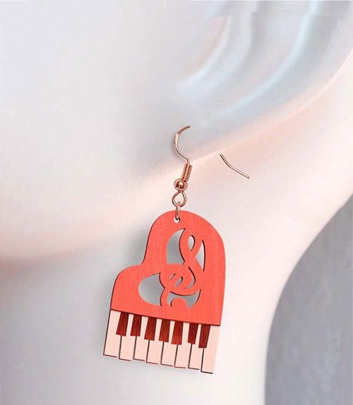 طرح گوشواره مدرن طرح آیکون گوشواره جواهرات قالب برش لیزری - modern earring design music icon earring jewelry template laser cut ve - برای دستگاه CNC چوب و لیزر (سی ان سی)