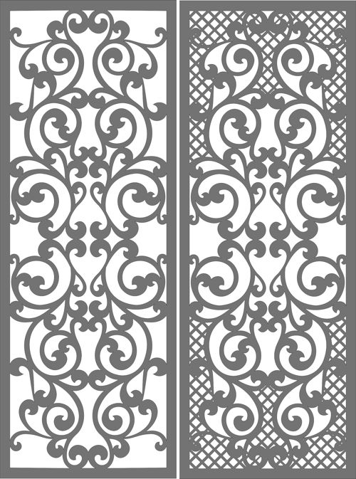 طرح پارتیشن مدرن حریم خصوصی داخلی پانل‌های مشبک مجموعه برای برش لیزری - modern privacy partition indoor lattice panels set for laser cut ve - برای دستگاه CNC چوب و لیزر (سی ان سی)