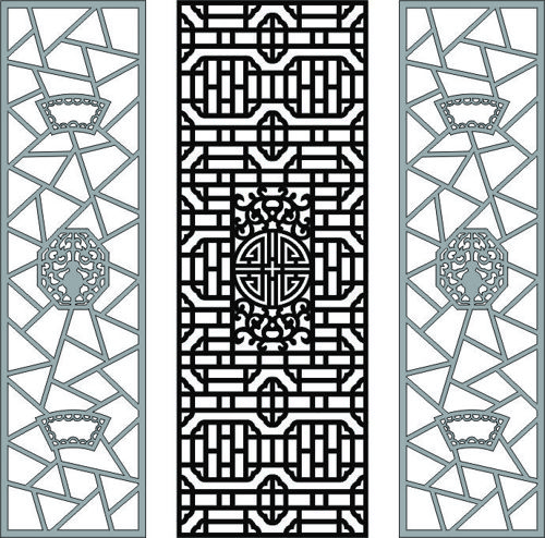 طرح پارتیشن مدرن حریم خصوصی داخلی پنل شبکه مجموعه - modern privacy partition indoor panel lattice set - برای دستگاه CNC چوب و لیزر (سی ان سی)