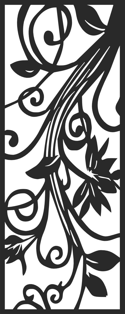 طرح modern-privacy-partition-indoor-panels-floral-lattice-stencil-room-divider-seamless-design-for-laser-cut-ve