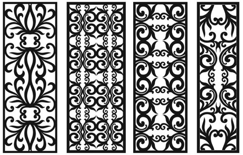 طرح modern-privacy-partition-panel-room-divider-floral-lattice-stencil-patterns-set-for-laser-cut-ve