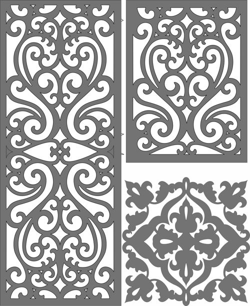 طرح modern-privacy-partition-panel-room-divider-lattice-patterns-set-for-laser-cut-ve