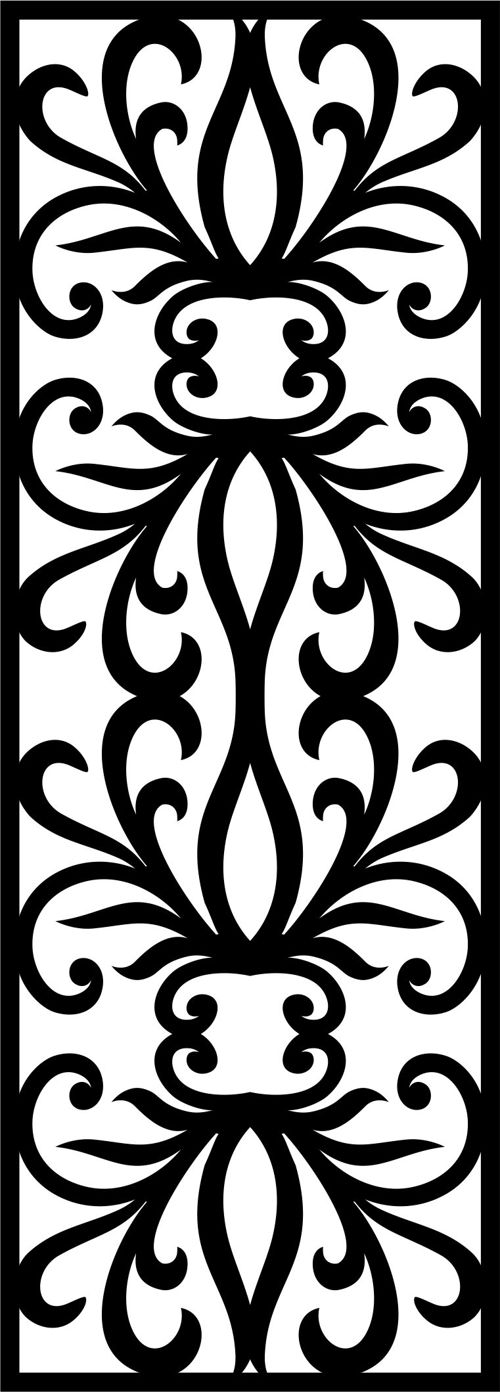 طرح modern-privacy-partition-room-divider-floral-lattice-stencil-seamless-for-laser-cut-ve