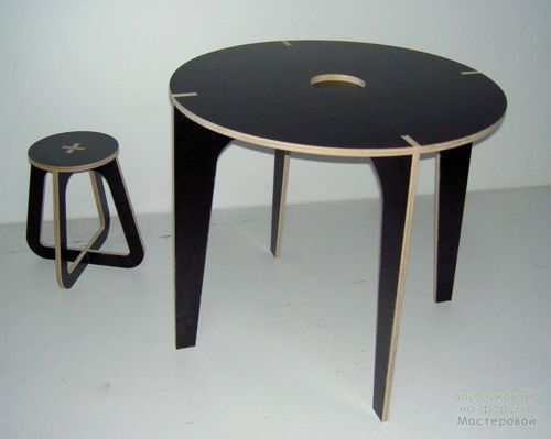 طرح میز قهوه خوری چوبی مدرن رنگ مشکی - modern wooden coffee table black - برای دستگاه CNC چوب و لیزر (سی ان سی)