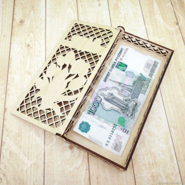 طرح جعبه پول برای برش لیزری - money box layout for laser cut ve - برای دستگاه CNC چوب و لیزر (سی ان سی)