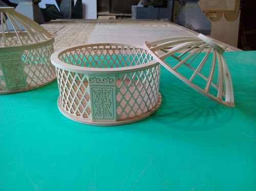 طرح یورت شکل مغولی جعبه - mongolian yurt shaped box - برای دستگاه CNC چوب و لیزر (سی ان سی)