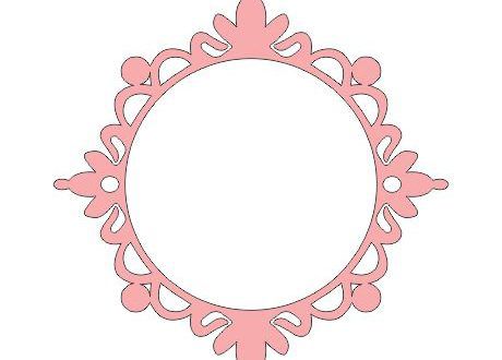 طرح قاب آینه مونوگرام - monogram frame mirror 1 - برای دستگاه CNC چوب و لیزر (سی ان سی)