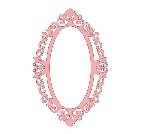 طرح قاب آینه مونوگرام - monogram frame mirror 2 - برای دستگاه CNC چوب و لیزر (سی ان سی)